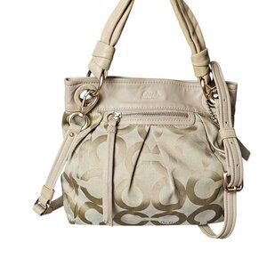 Coach Vintage Parker Op Art Canvas Leather Hobo Hippie Shoulder Bag COA